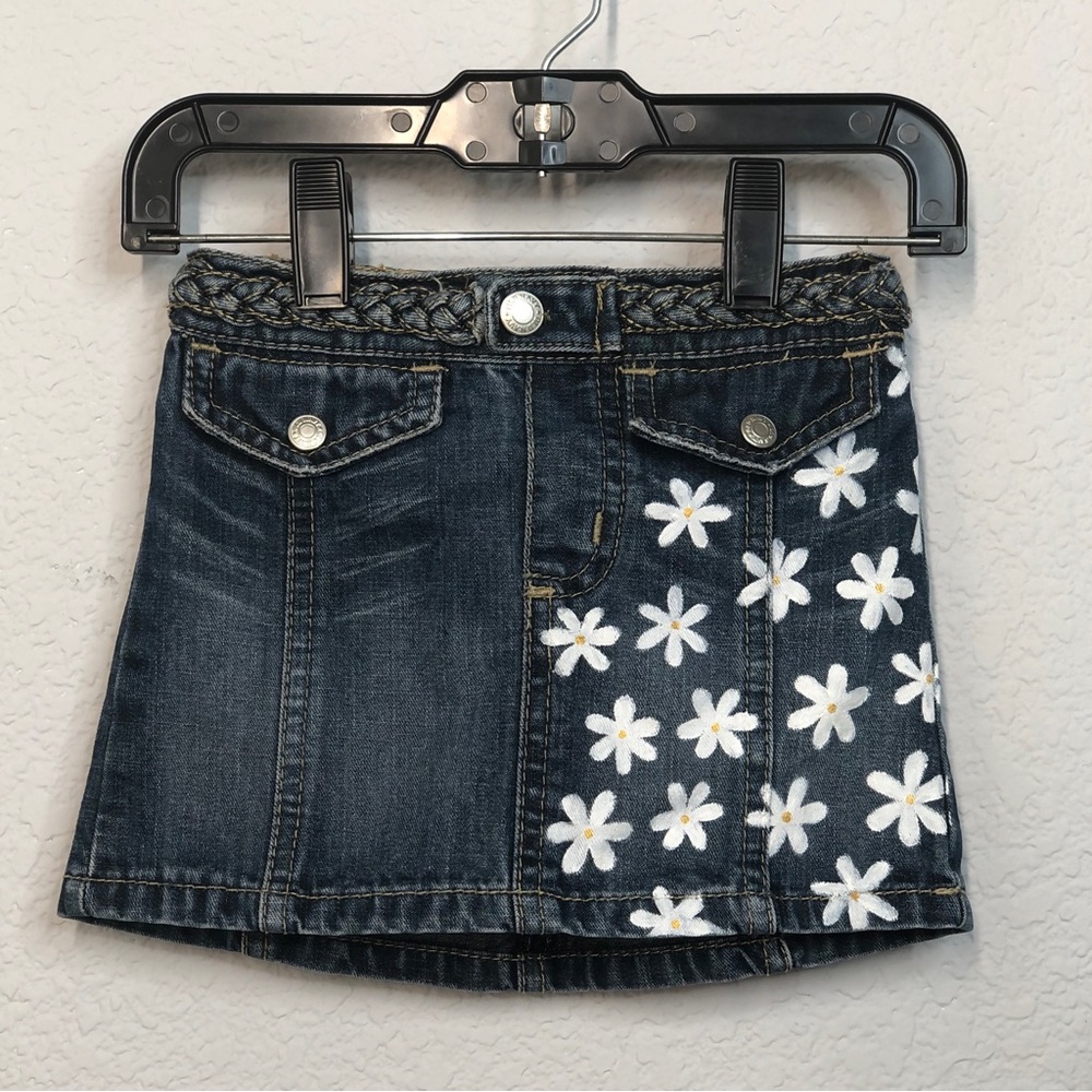 Old Navy Girls Hand Painted Denim Skirt | Toddler 2T